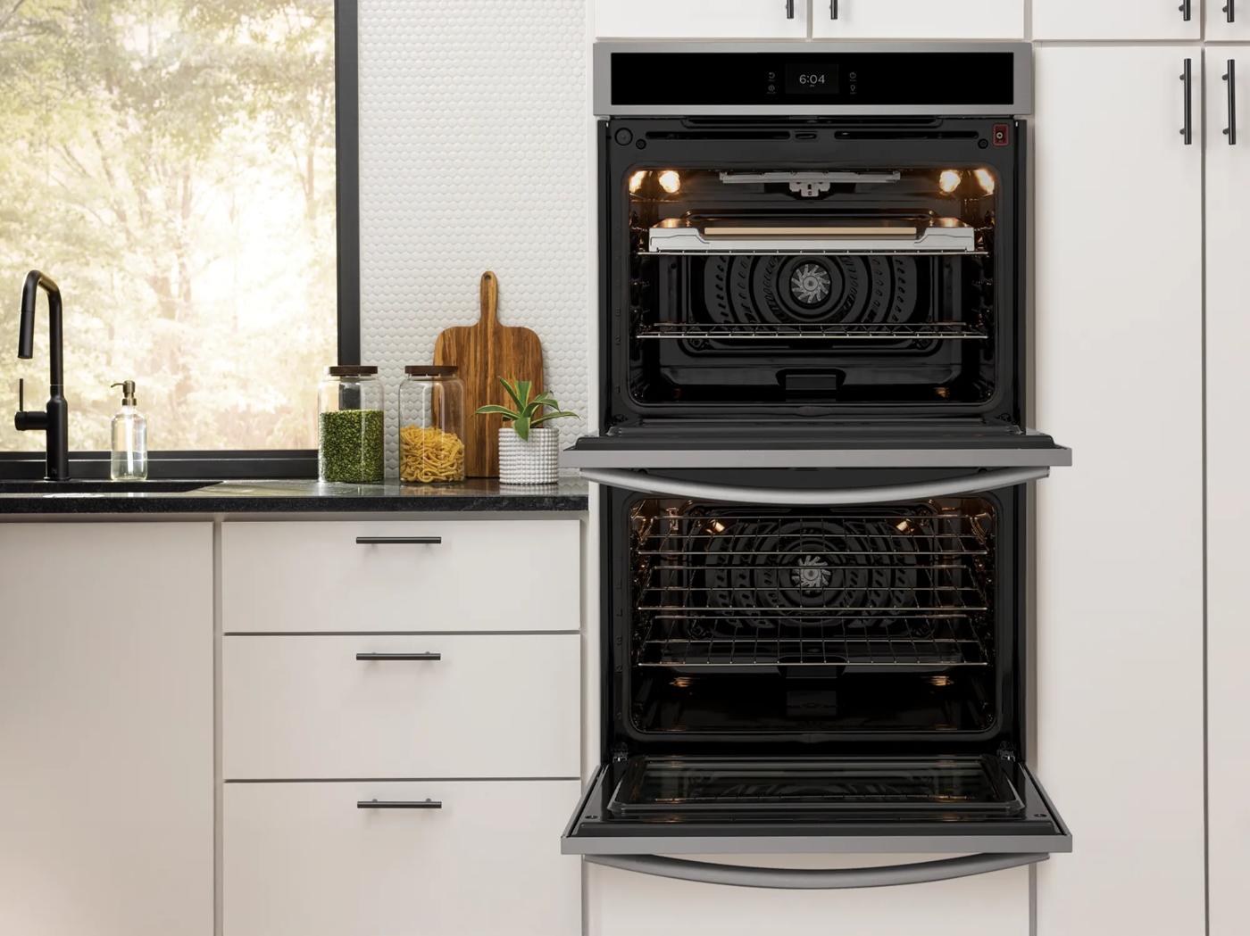 Four électrique mural double de 30 pouces avec pizza cuite sur pierre Acier inoxydable-GCWD3070AF