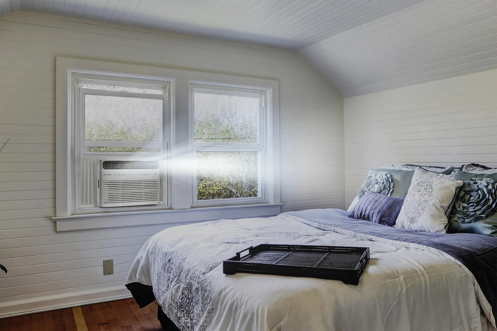 Continuously filters the air