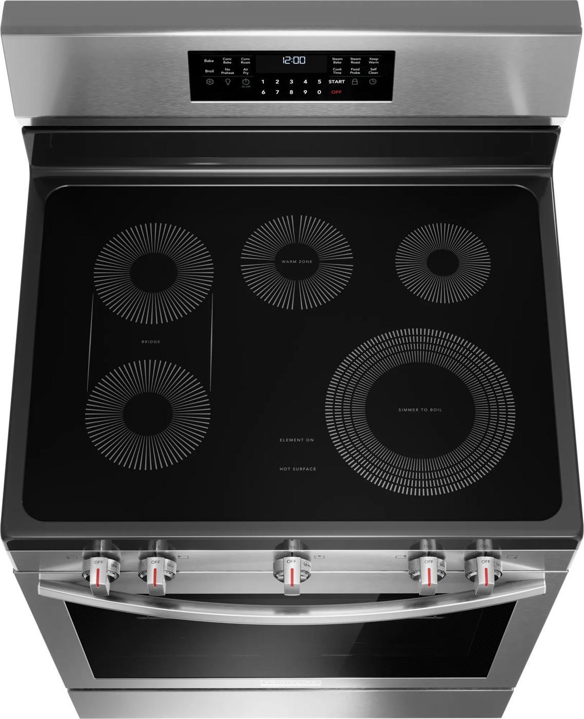 30" Rear Control Electric Range with Total Convection Stainless Steel-GCRE306CBF