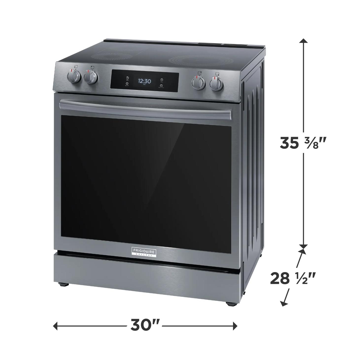 30" Front Control Electric Range with Total Convection Black Stainless Steel-GCFE306CBD