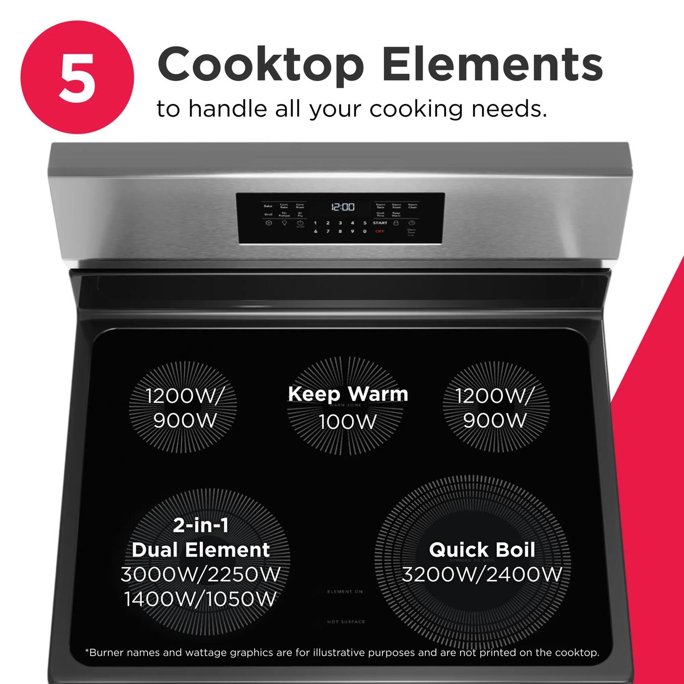 30" Rear Control Electric Range with Total Convection Stainless Steel-GCREC059BF