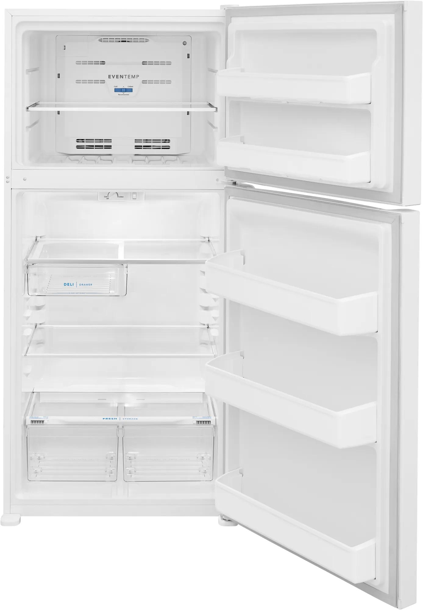 18 Cu. Ft. Garage Ready Top Freezer Refrigerator White-FFTR1835VW