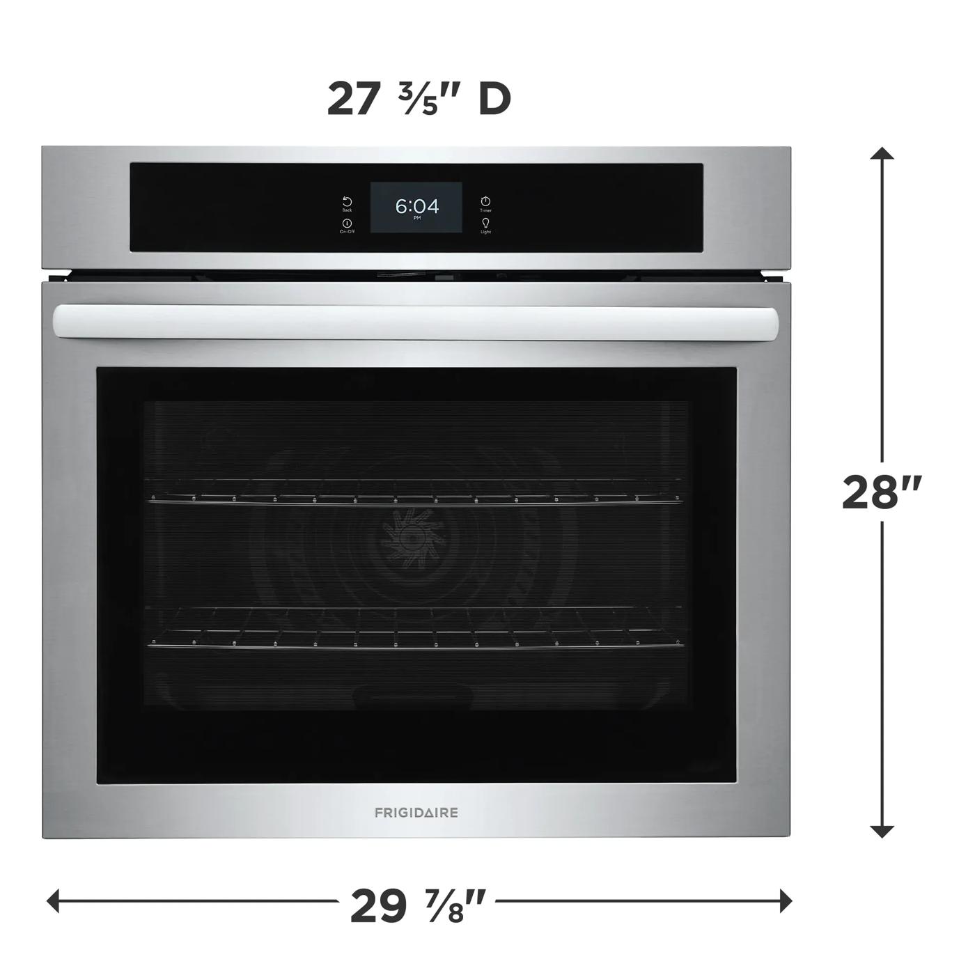 Four mural électrique simple de 76 cm (30 po) avec convection par ventilateur Acier inoxydable-FCWS3027AS