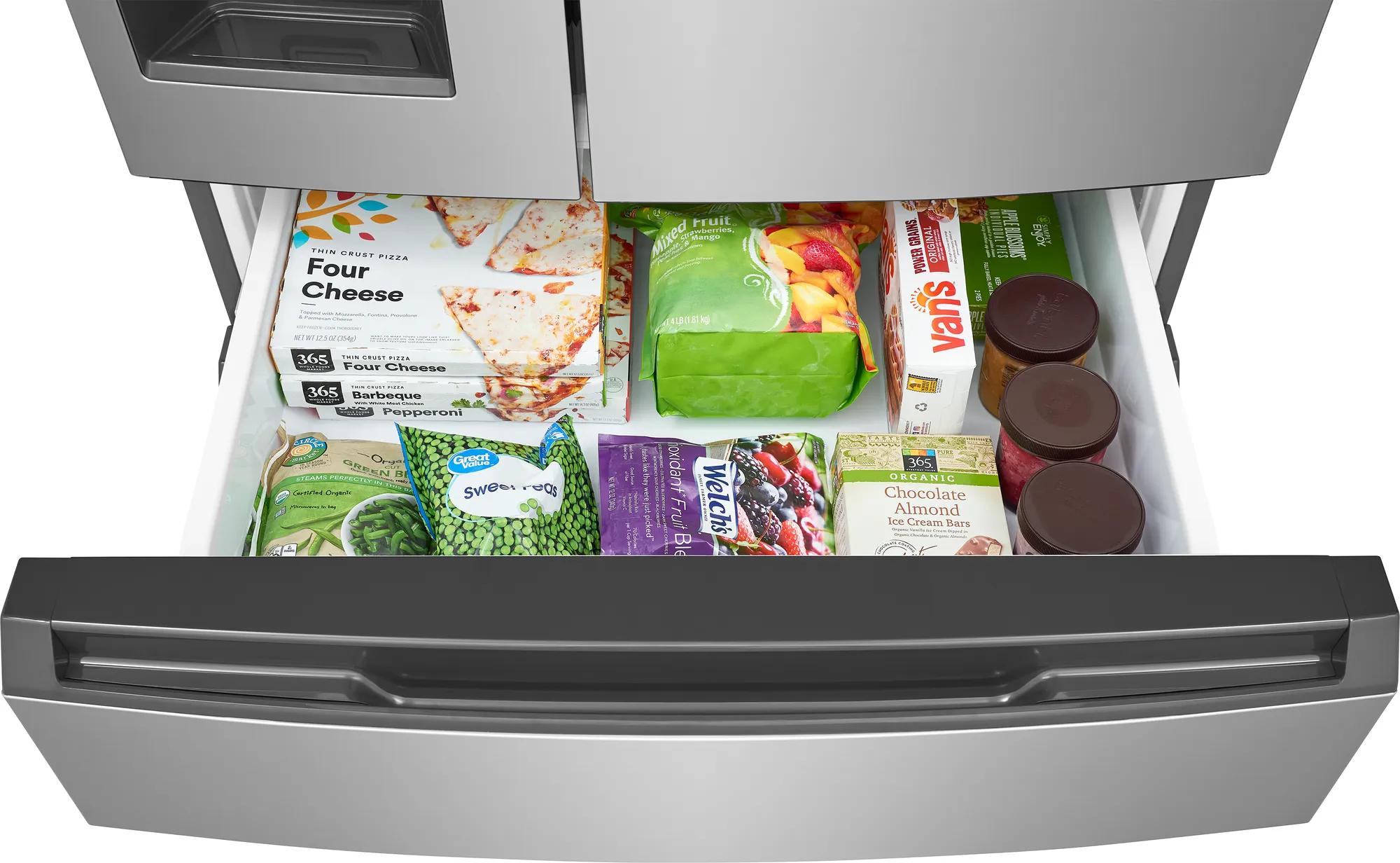 Réfrigérateur à porte française de 4 portes avec une profondeur standard de 26 pi cu Aspect inoxydable résistant aux traces de doigts-FRMS2733AV