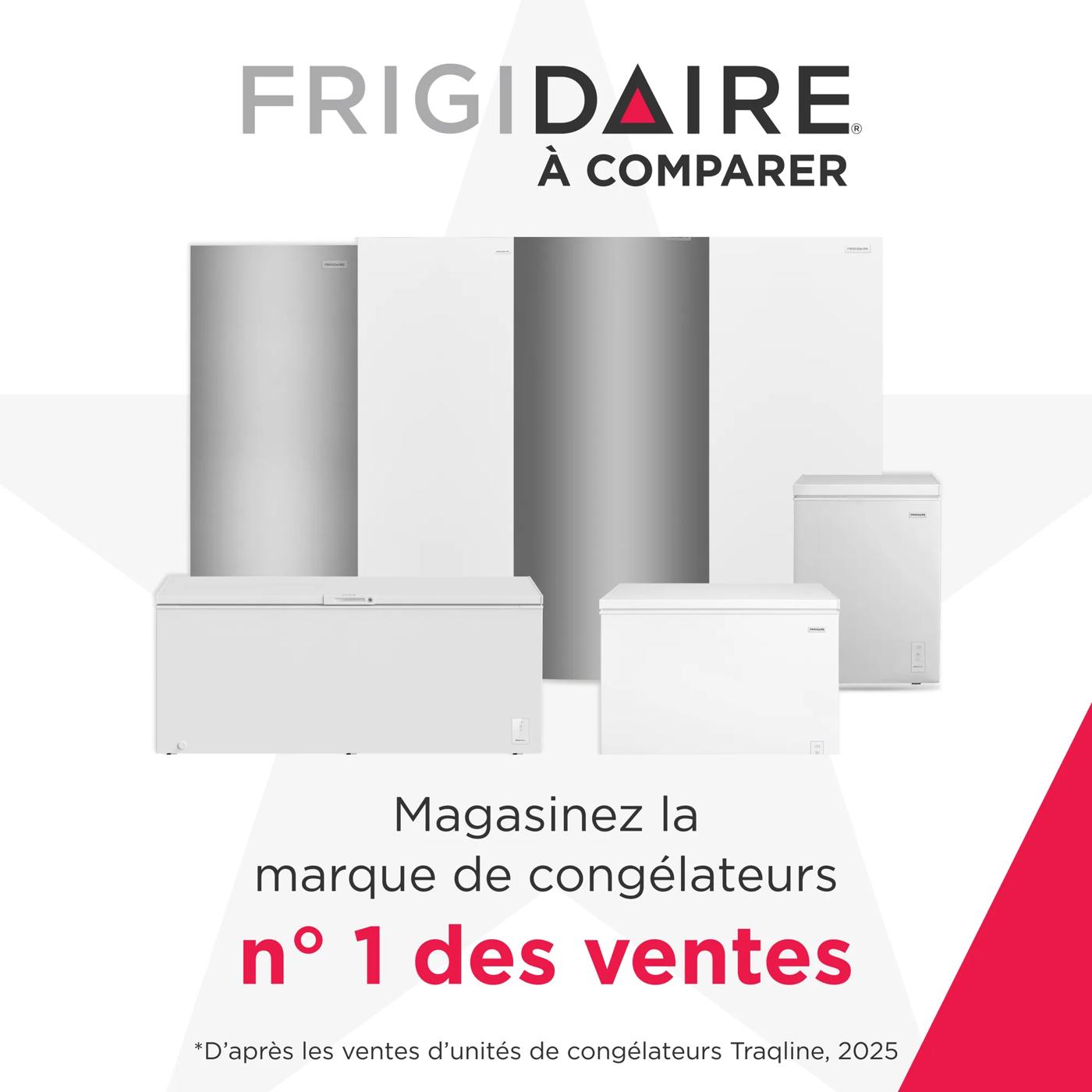 Congélateur droit convertible de 16 pi³ parfait pour le garage Aspect inoxydable résistant aux traces de doigts-FFUE1626AV