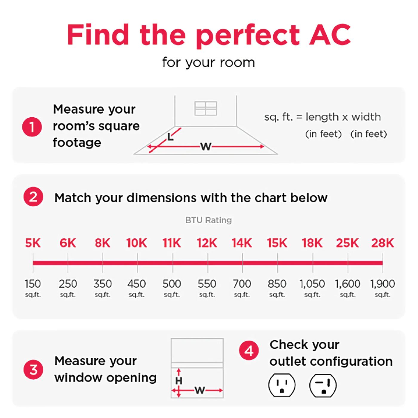 8,000 BTU Slider Casement Window Room Air Conditioner  White-FHSC082WB1