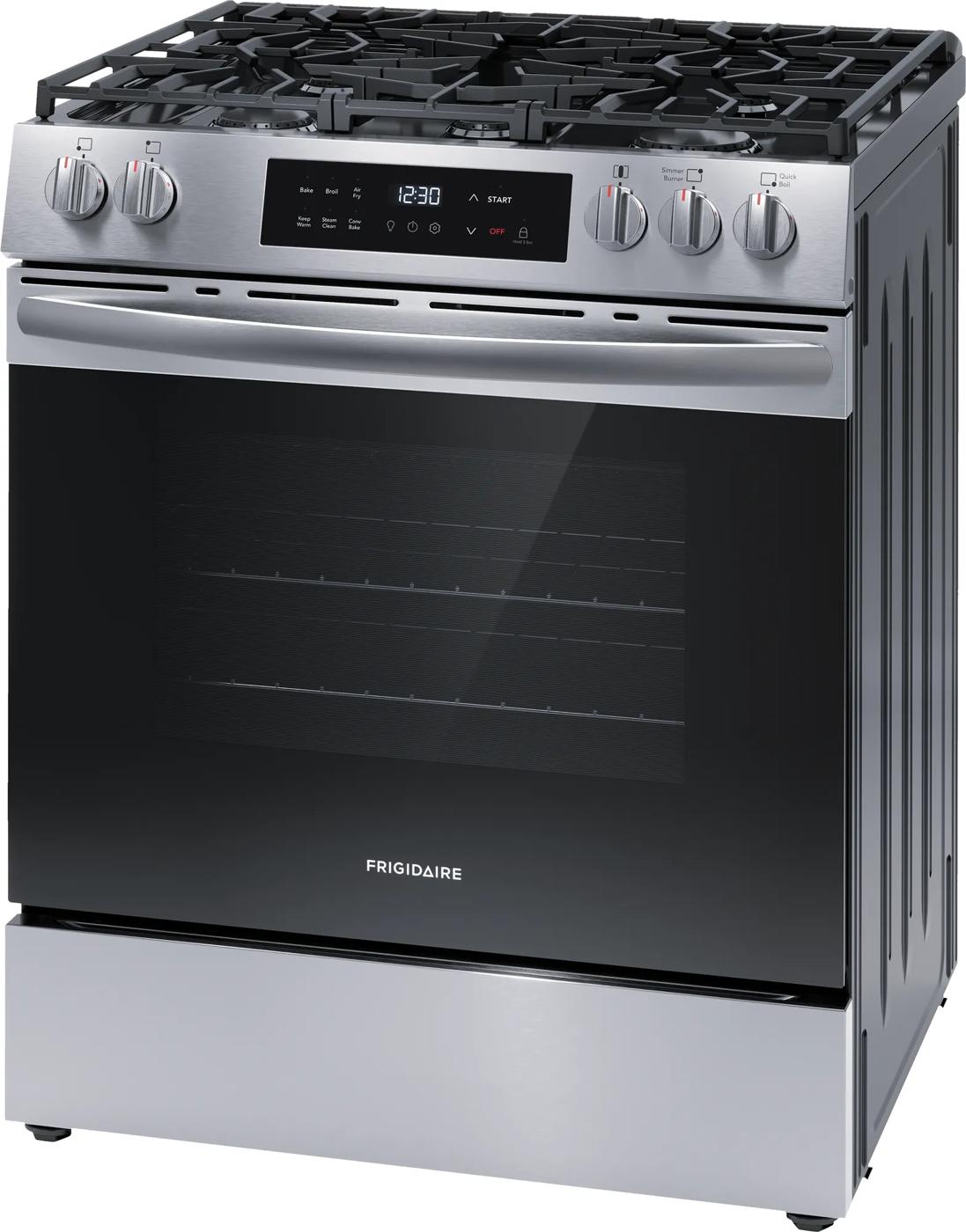 Cuisinière à gaz 30 po à commande frontale avec un système de friture à air chaud Acier inoxydable-FCFG3082BS