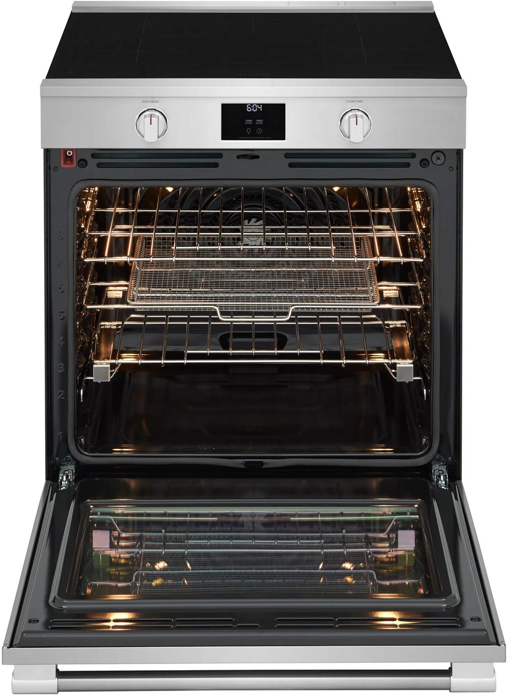 Cuisinière à induction avec commandes frontales de 30 po et convection totale Acier inoxydable-PCFI308CAF