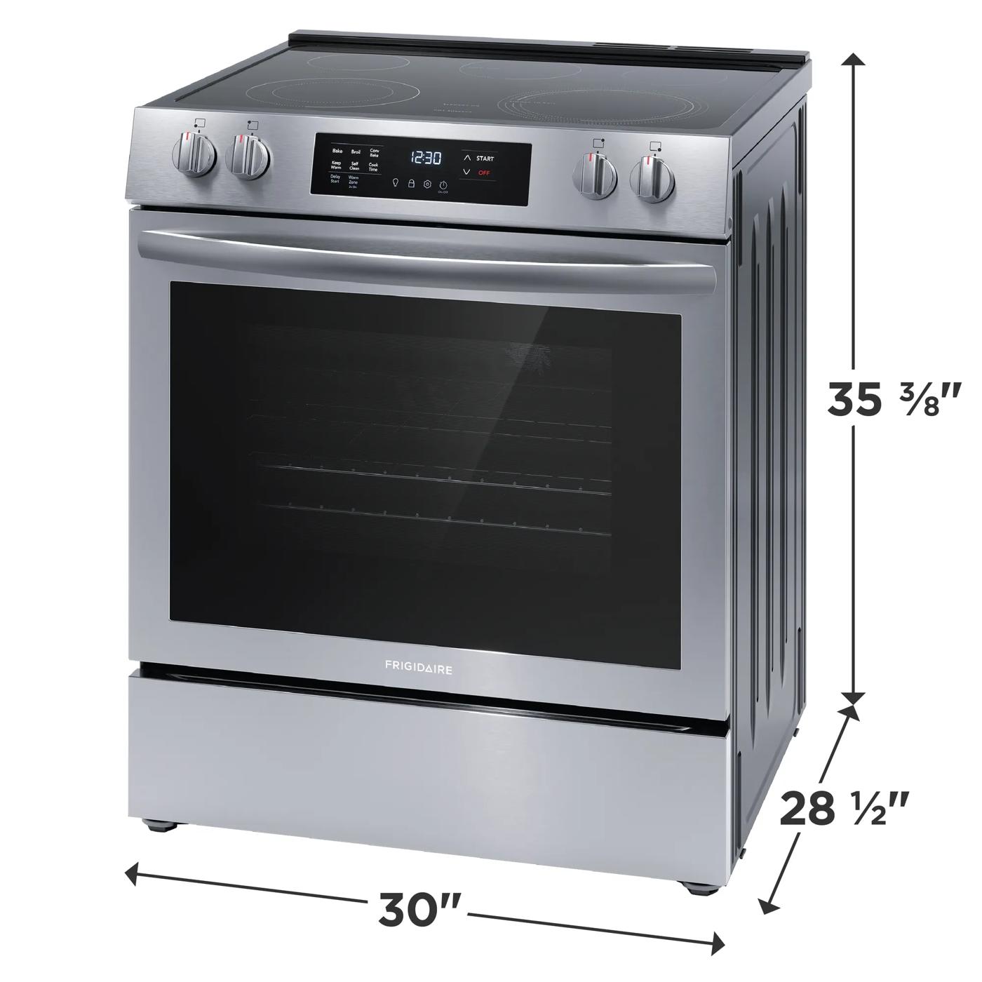 Cuisinière électrique autoportante de 30 po à commandes frontales Acier inoxydable-FCFE308CAS