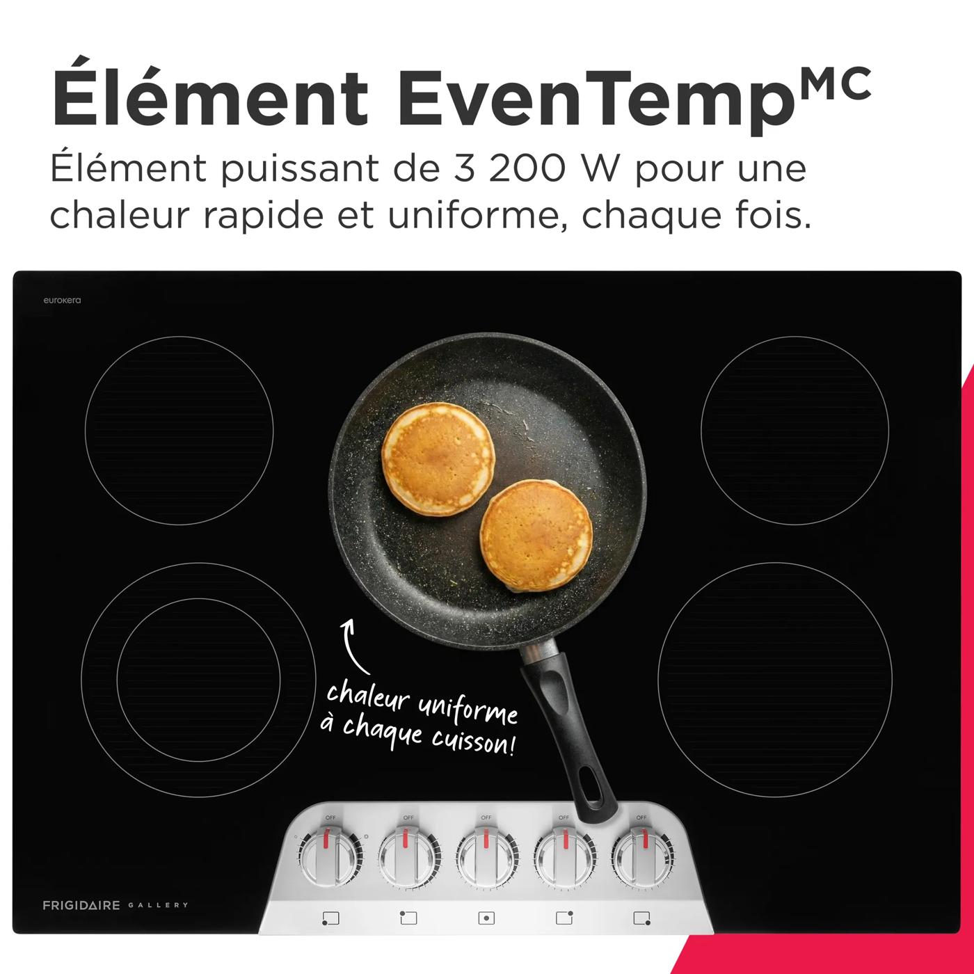 Surface de cuisson électrique de 30 po Acier inoxydable noir-GCCE3070BD