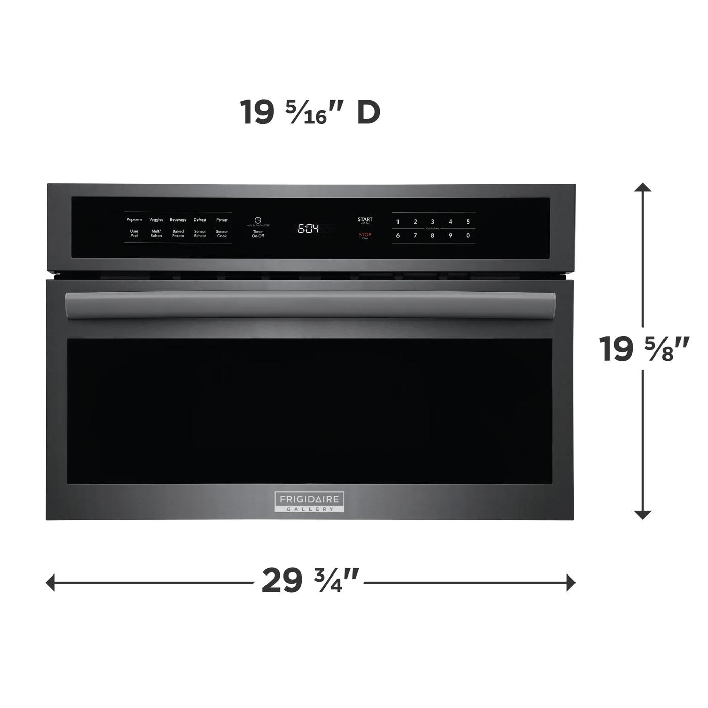 30" Built-In Microwave Oven with Drop-Down Door Black Stainless Steel-GMBD3068AD