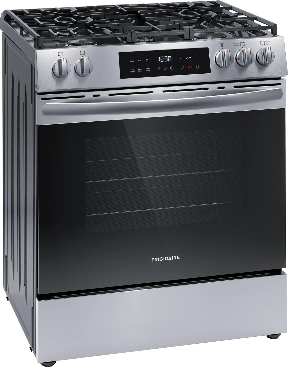 Cuisinière à gaz 30 po à commande frontale avec un système de friture à air chaud Acier inoxydable-FCFG3082BS
