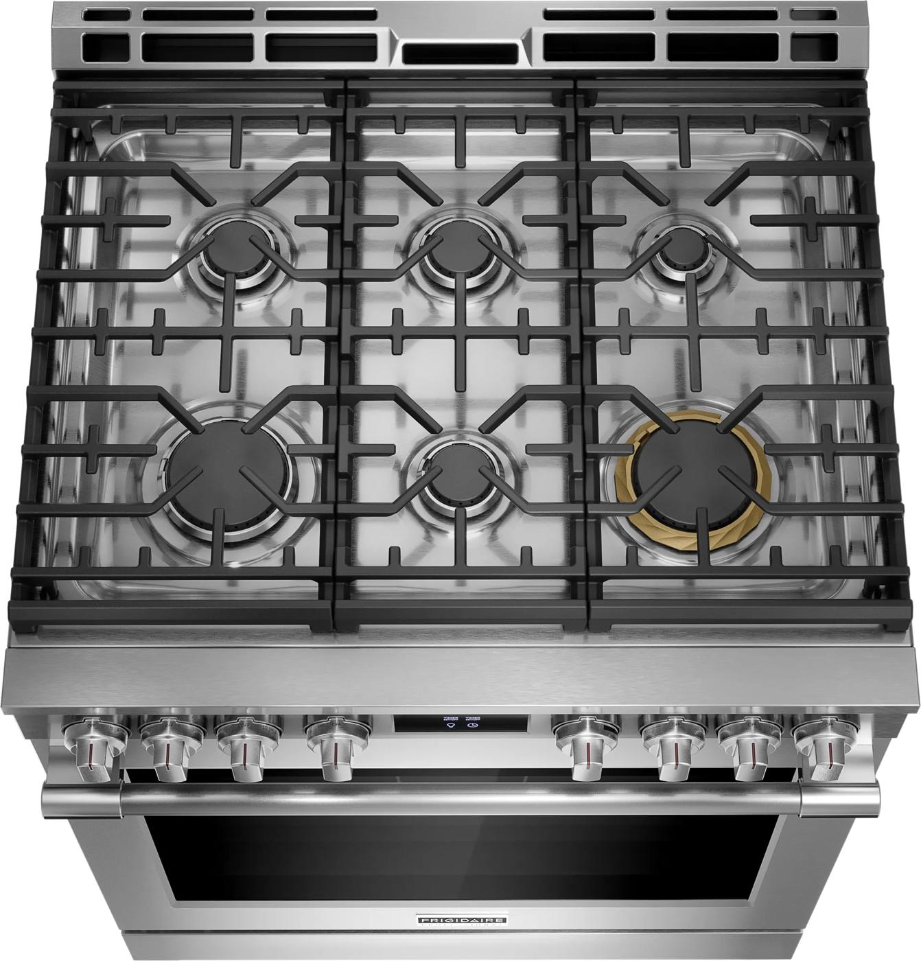 30" Gas Range with No Preheat and Air Fry Stainless Steel-PCFG3080AF
