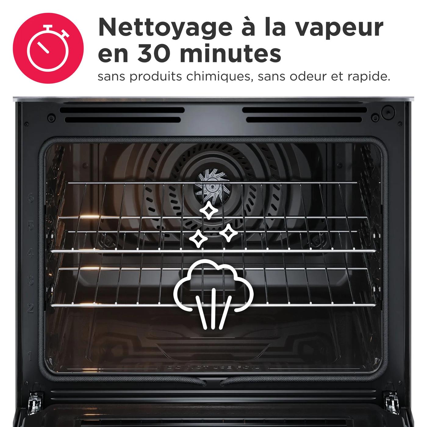 Cuisinière électrique 30 po avec commande frontale et friture à air chaud Acier inoxydable-FCFE308CBS