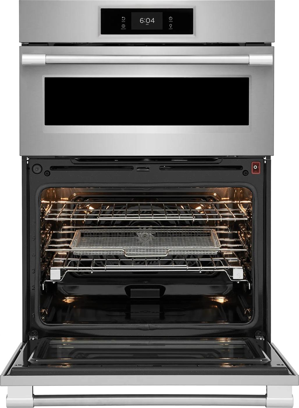 30" Electric Wall Oven and Microwave Combination with Total Convection Stainless Steel-PCWM3080AF