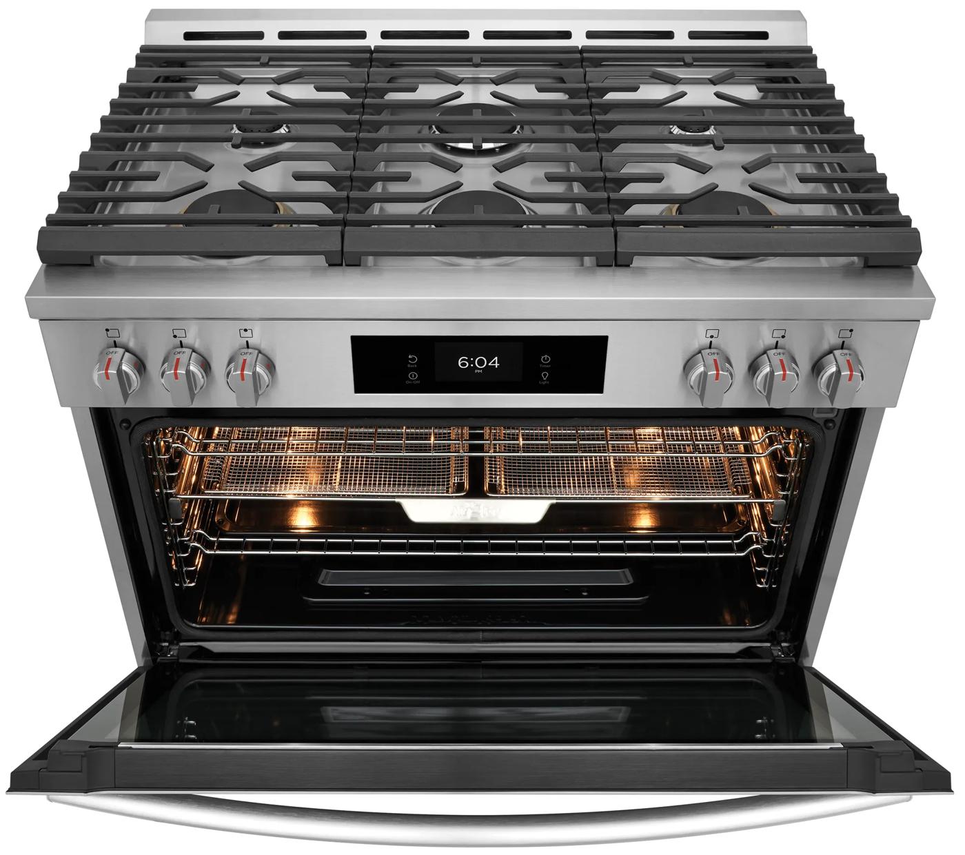 36" Gas Range with Air Fry Stainless Steel-GCFG3661AF