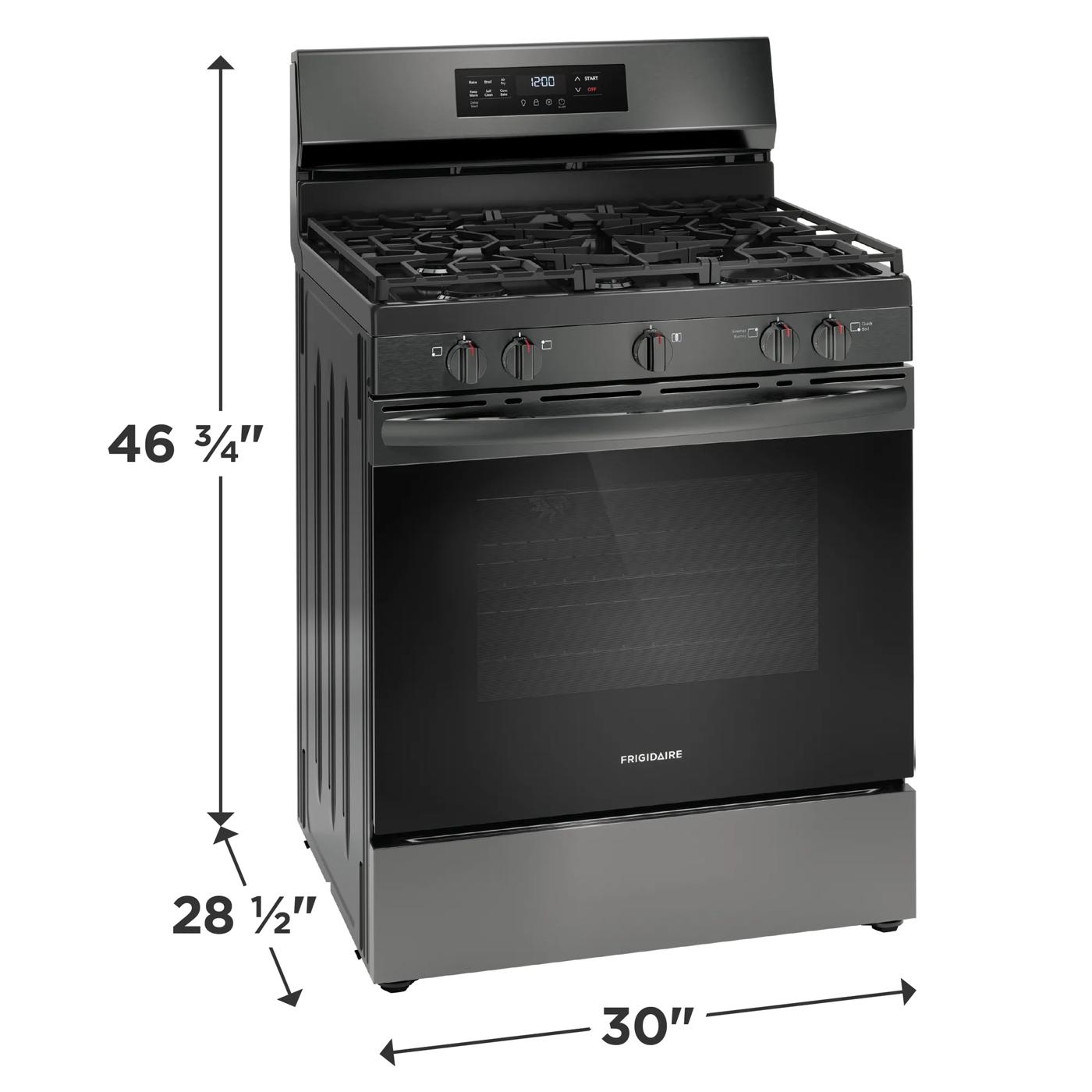 30" Gas Range with Air Fry Black Stainless Steel-FCRG3083AD