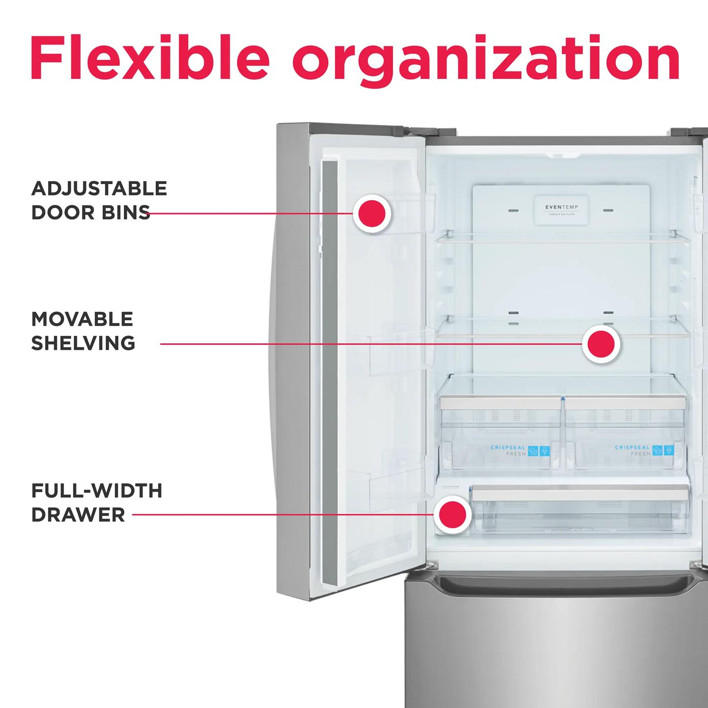 20 Cu. Ft. Standard-Depth French Door Refrigerator Stainless Steel-GRFS2023AF