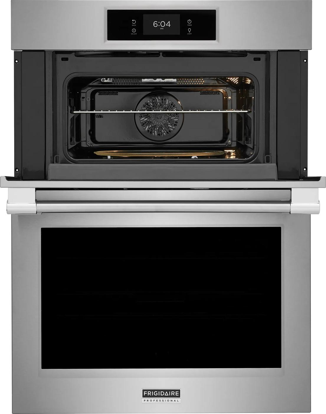 30" Electric Wall Oven and Microwave Combination with Total Convection Stainless Steel-PCWM3080AF