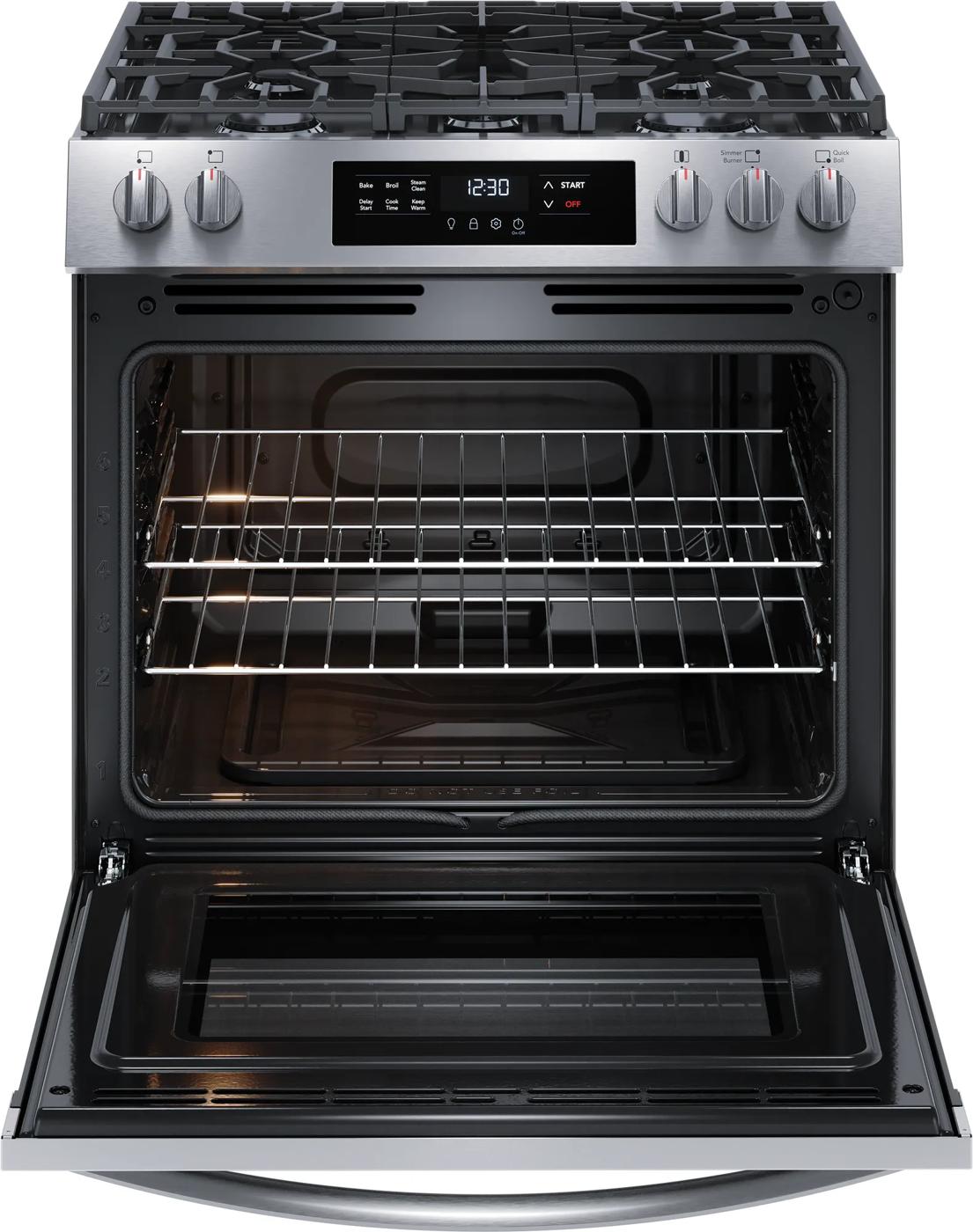 Cuisinière à gaz à commande frontale de 30 po avec ébullition rapide Acier inoxydable-FCFG3062AS