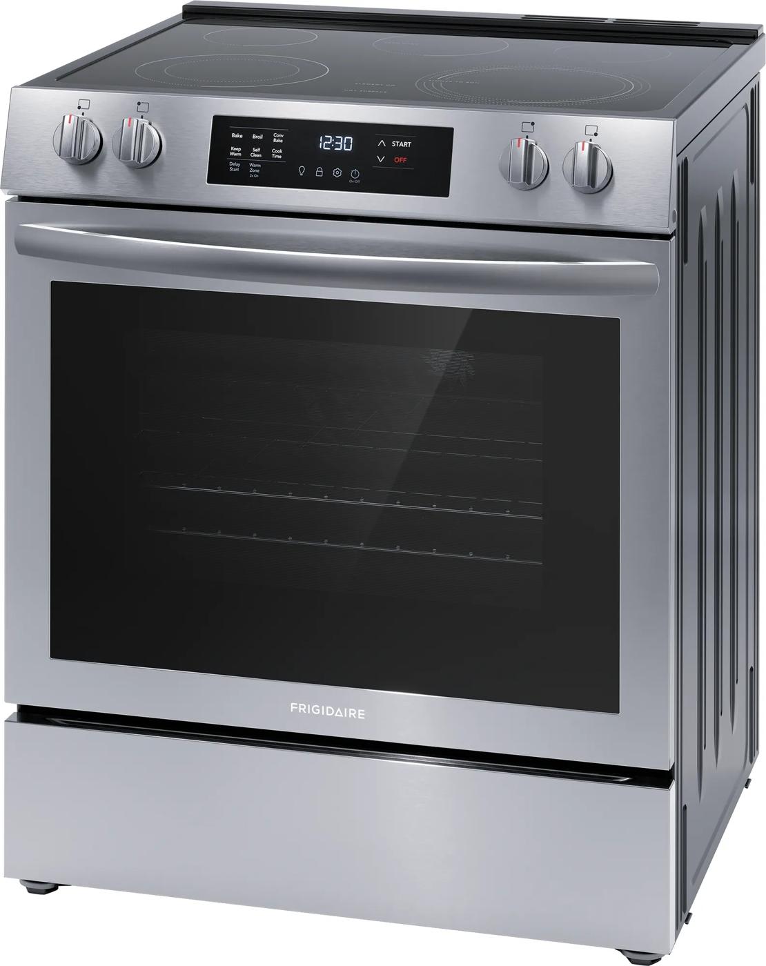 Cuisinière électrique autoportante de 30 po à commandes frontales Acier inoxydable-FCFE308CAS
