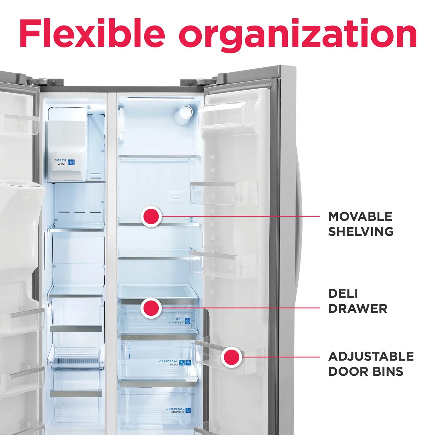 22 Cu. Ft. 33" Standard Depth Side by Side Refrigerator Stainless Steel-GRSS2352AF