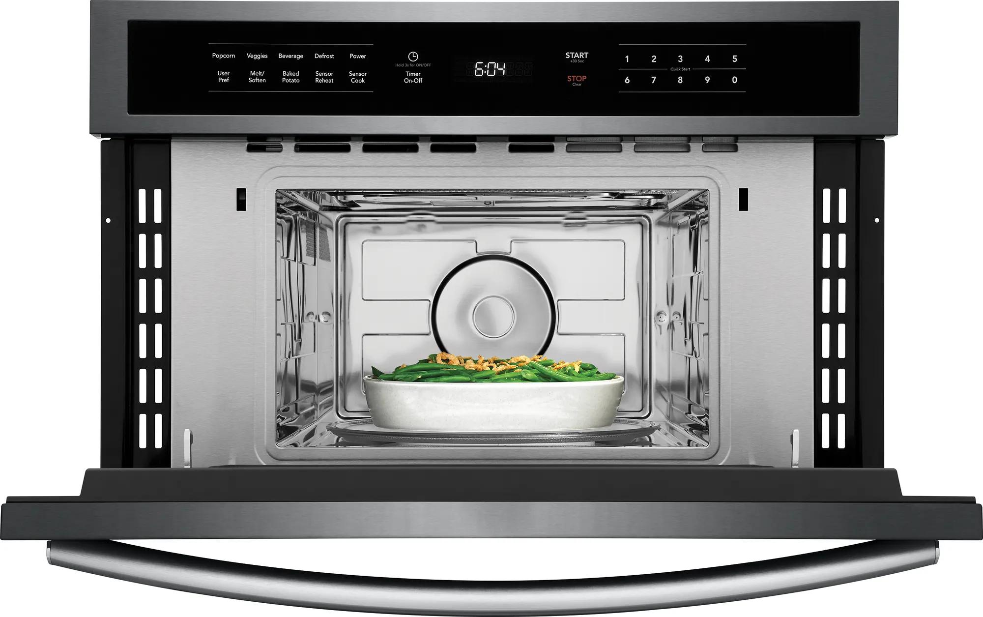 30" Built-In Microwave Oven with Drop-Down Door Black Stainless Steel-GMBD3068AD
