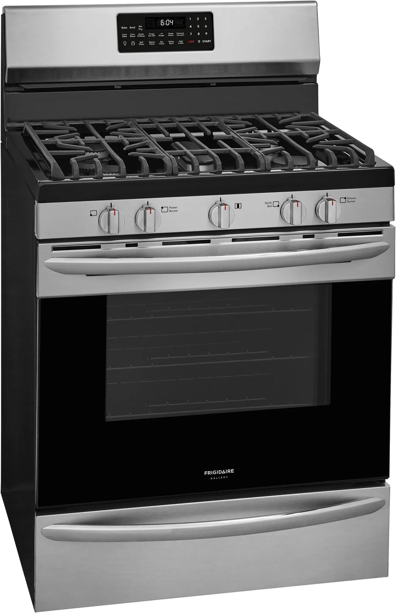 30" Freestanding Gas Range with Air Fry Stainless Steel-GCRG3060AF