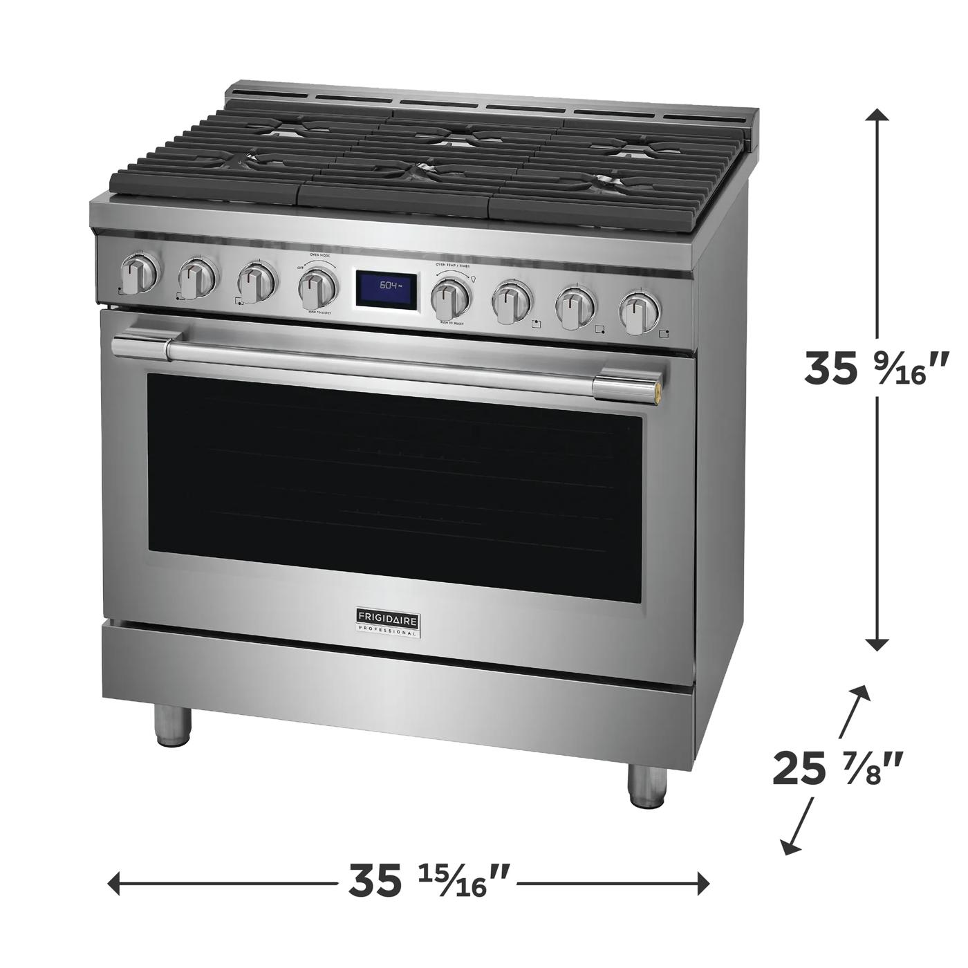 Cuisinière à gaz autoportante de 36 po à commandes frontales Acier inoxydable-PCFG3670AF