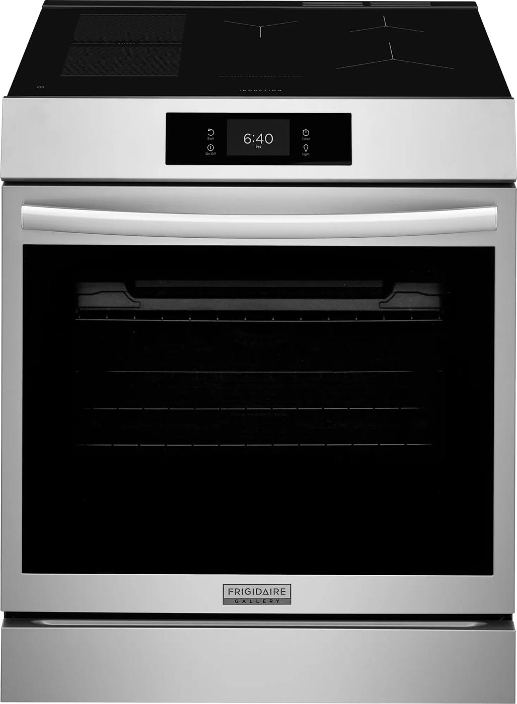 30" Front Control Induction Range with Stone-Baked Pizza Stainless Steel-GCFI307CBF