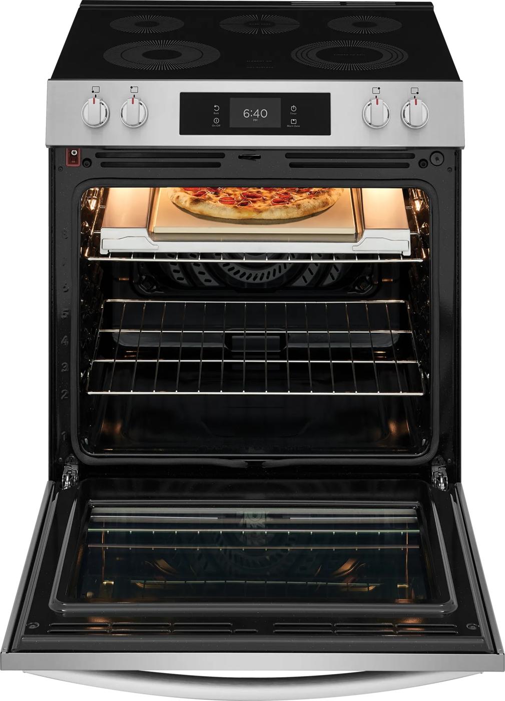 Cuisinière électrique 30 po avec pizza cuite sur pierre Acier inoxydable-GCFE307CBF