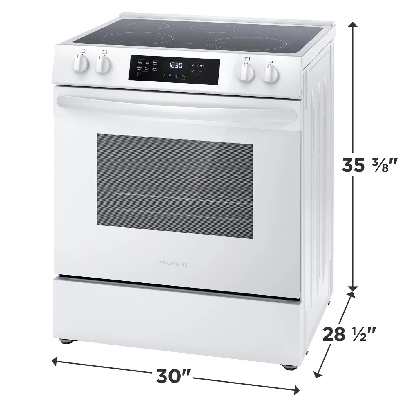 30" Front Control Electric Range White-FCFE306CAW
