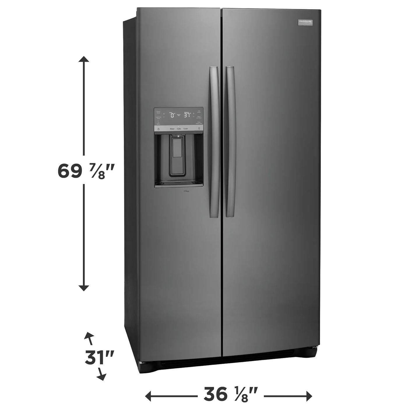 22 Cu. Ft. 36" Counter Depth Side by Side Refrigerator Black Stainless Steel-GRSC2352AD