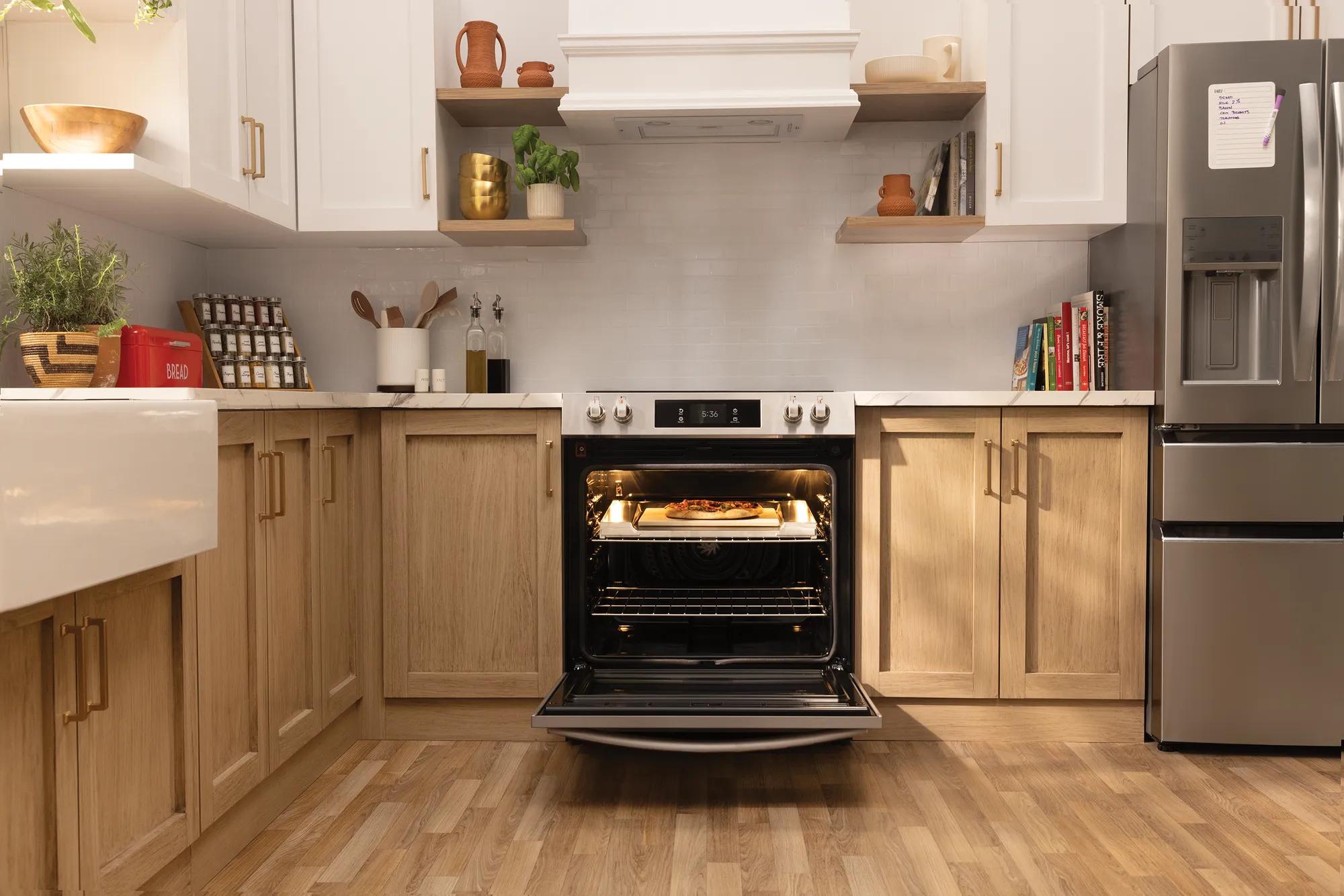 Cuisinière électrique 30 po avec pizza cuite sur pierre Acier inoxydable-GCFE307CBF