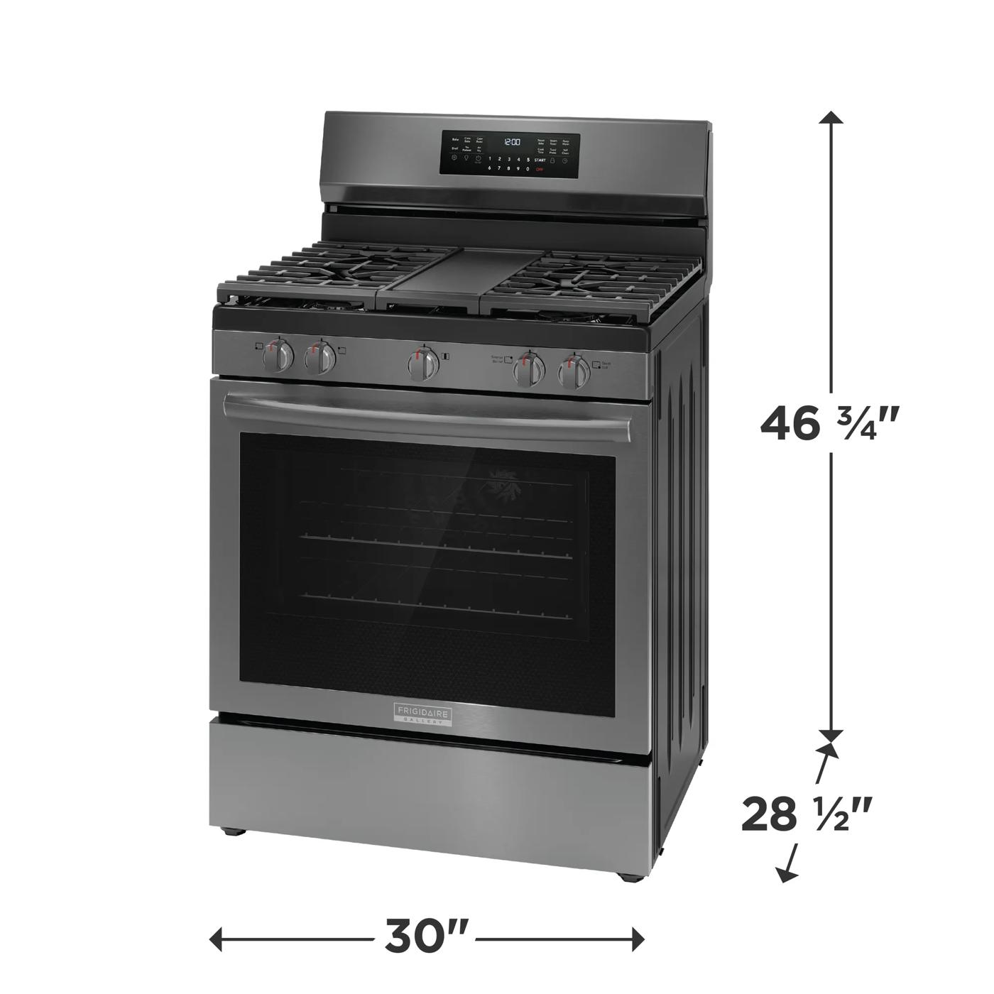 30" Rear Control Gas Range with Total Convection Black Stainless Steel-GCRG3060BD
