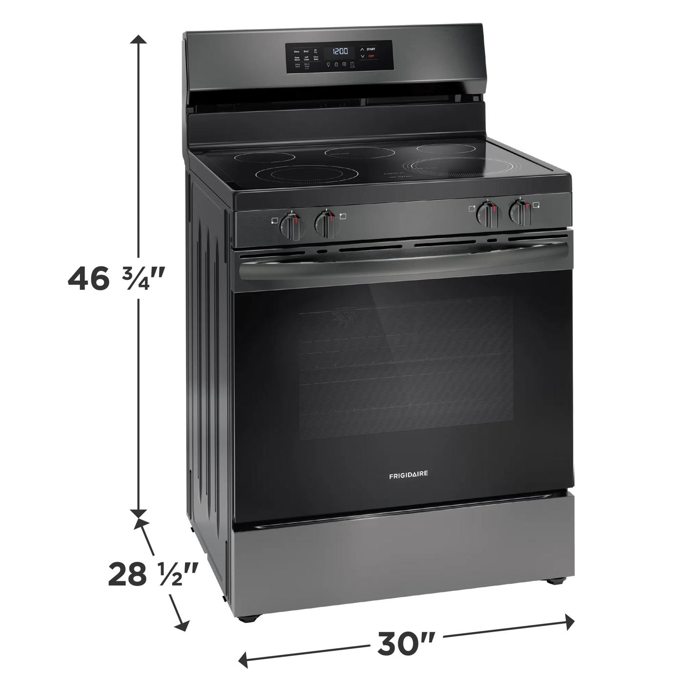 30" Electric Range with Air Fry Black Stainless Steel-FCRE308CAD