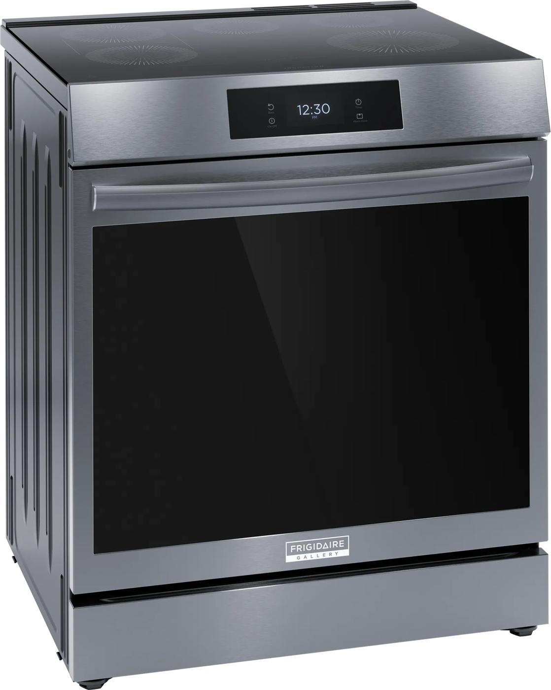  Cuisinière à induction avec commandes frontales de 30 po et convection totale Acier inoxydable noir-GCFI306CBD