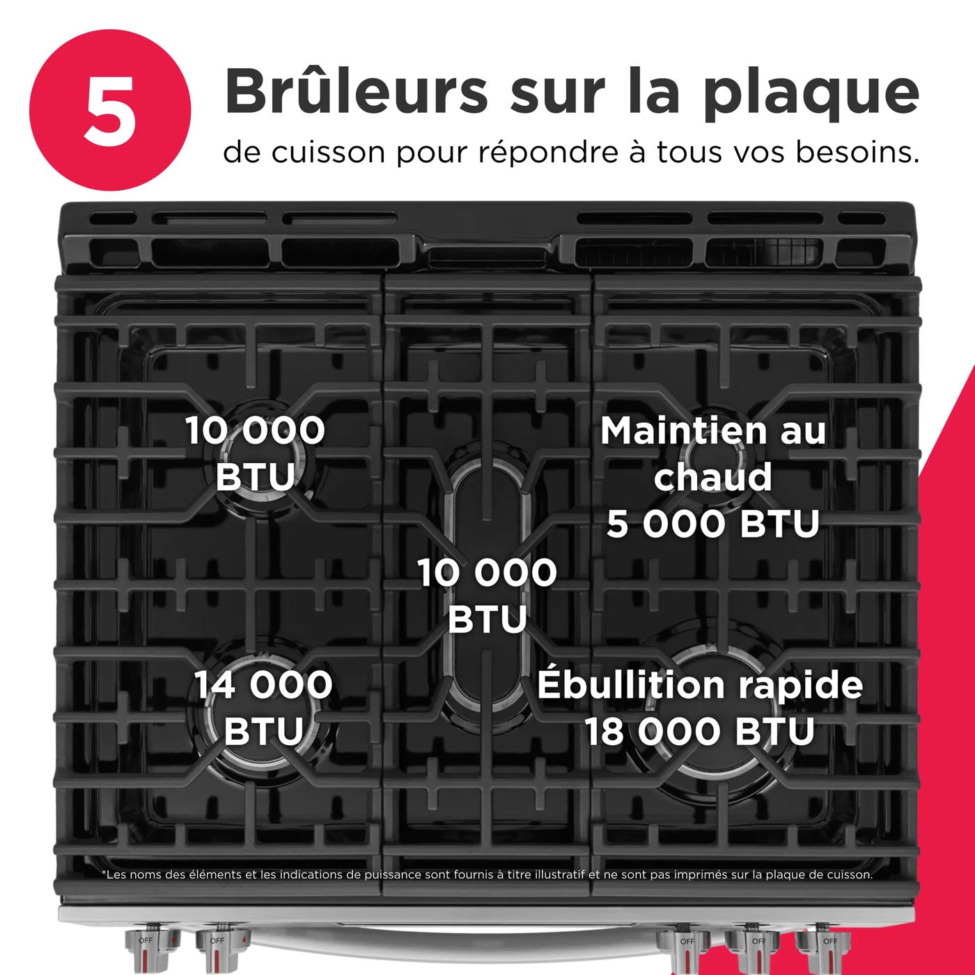Cuisinière à gaz à commande frontale Frigidaire Gallery 30 po Acier inoxydable-GCFG3059BF