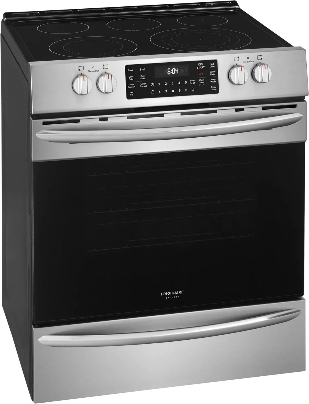 30" Front Control Electric Range with Air Fry Stainless Steel-CGEH3047VF