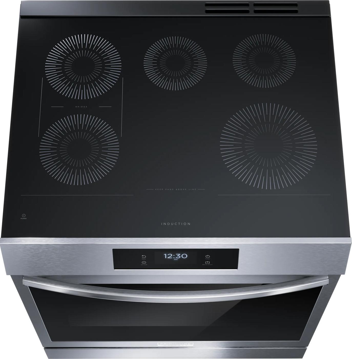  Cuisinière à induction avec commandes frontales de 30 po et convection totale Acier inoxydable-GCFI306CBF
