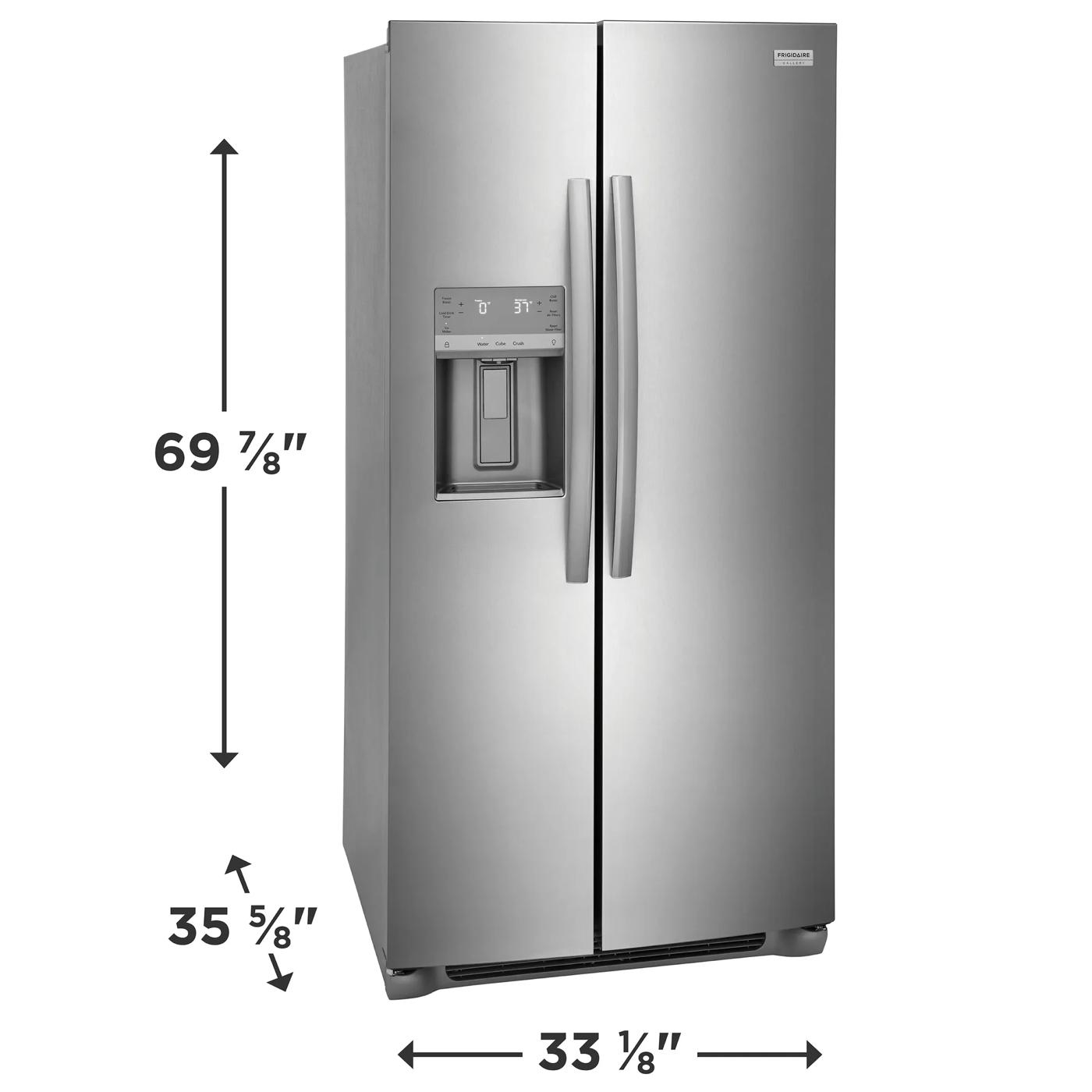 22 Cu. Ft. 33" Standard Depth Side by Side Refrigerator Stainless Steel-GRSS2352AF