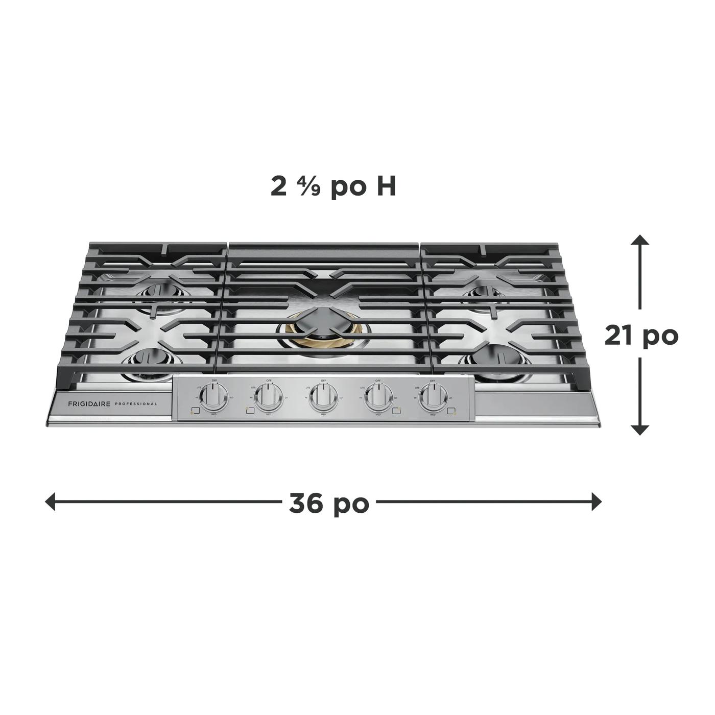 Table de cuisson au gaz de 36 po Acier inoxydable-PCCG3680AS