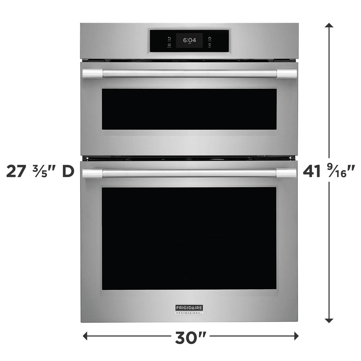 30" Electric Wall Oven and Microwave Combination with Total Convection Stainless Steel-PCWM3080AF