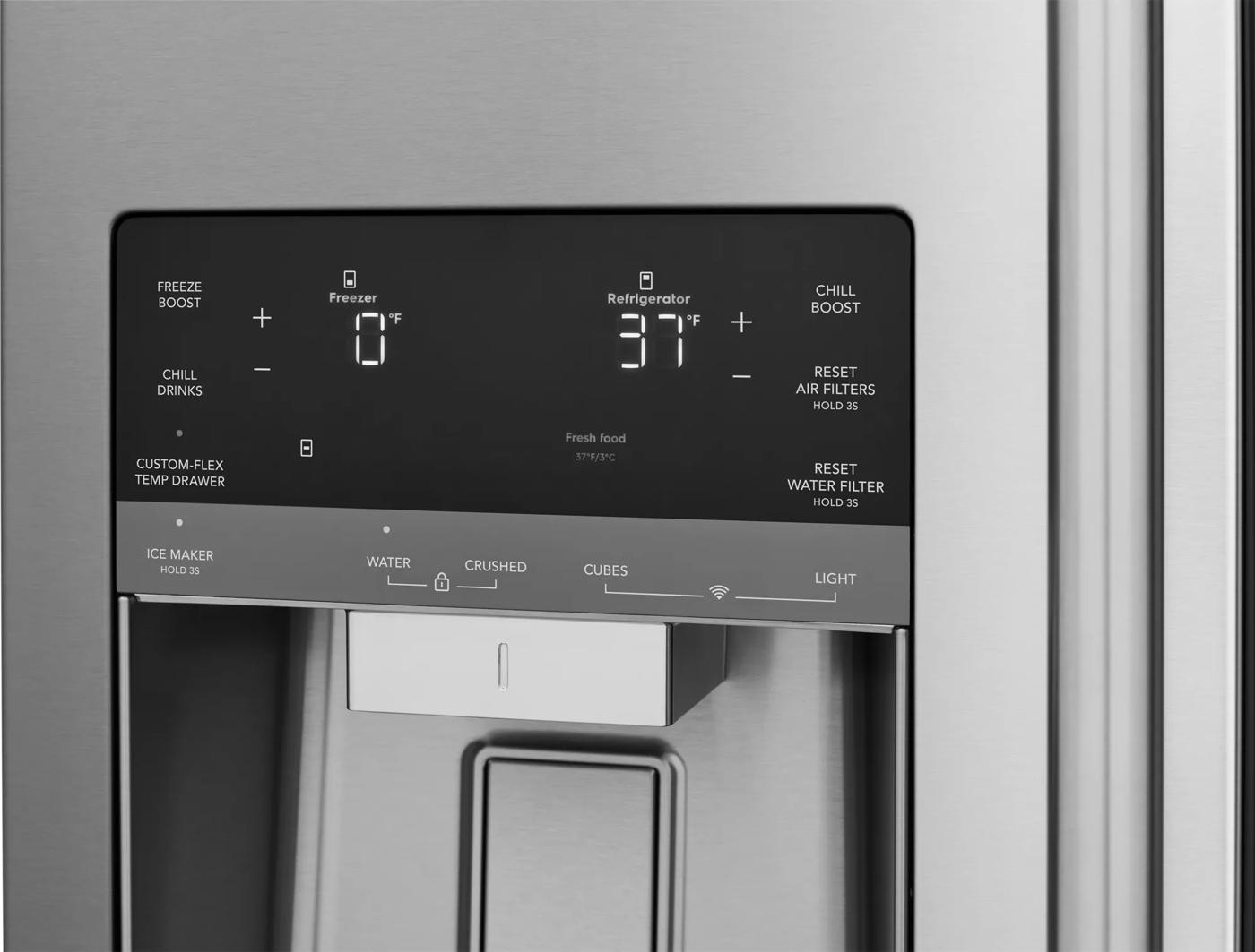 Réfrigérateur à porte française de 4 portes avec une profondeur standard de 26 pi cu Acier inoxydable-PRMS2790BF