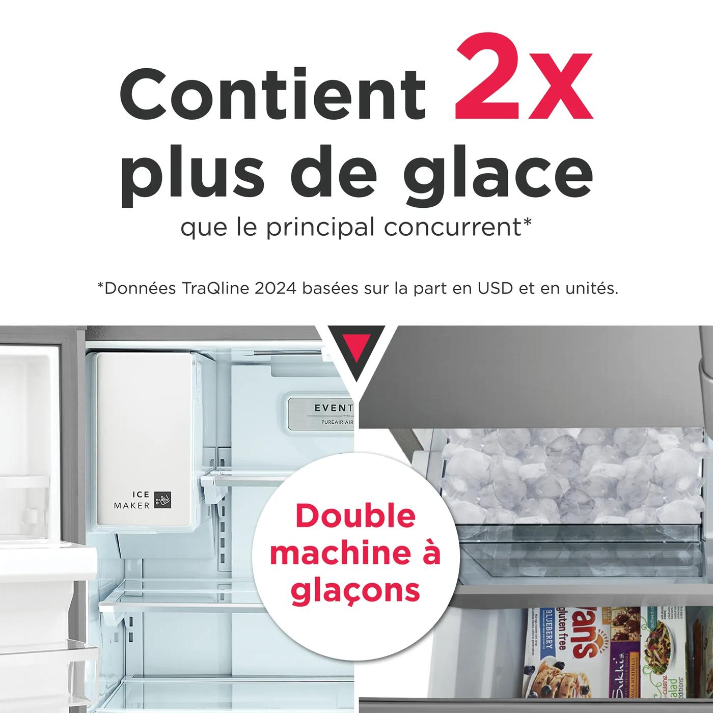 Réfrigérateur à portes françaises de 27,8 pi³ Acier inoxydable-GRFS2853AF