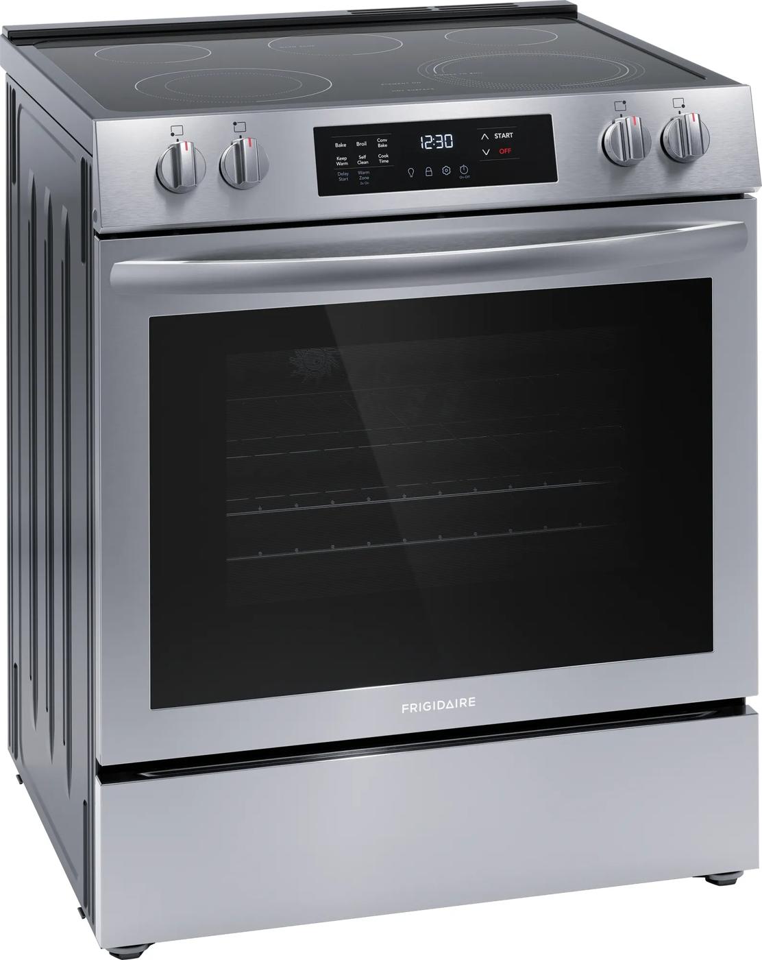 Cuisinière électrique autoportante de 30 po à commandes frontales Acier inoxydable-FCFE308CAS