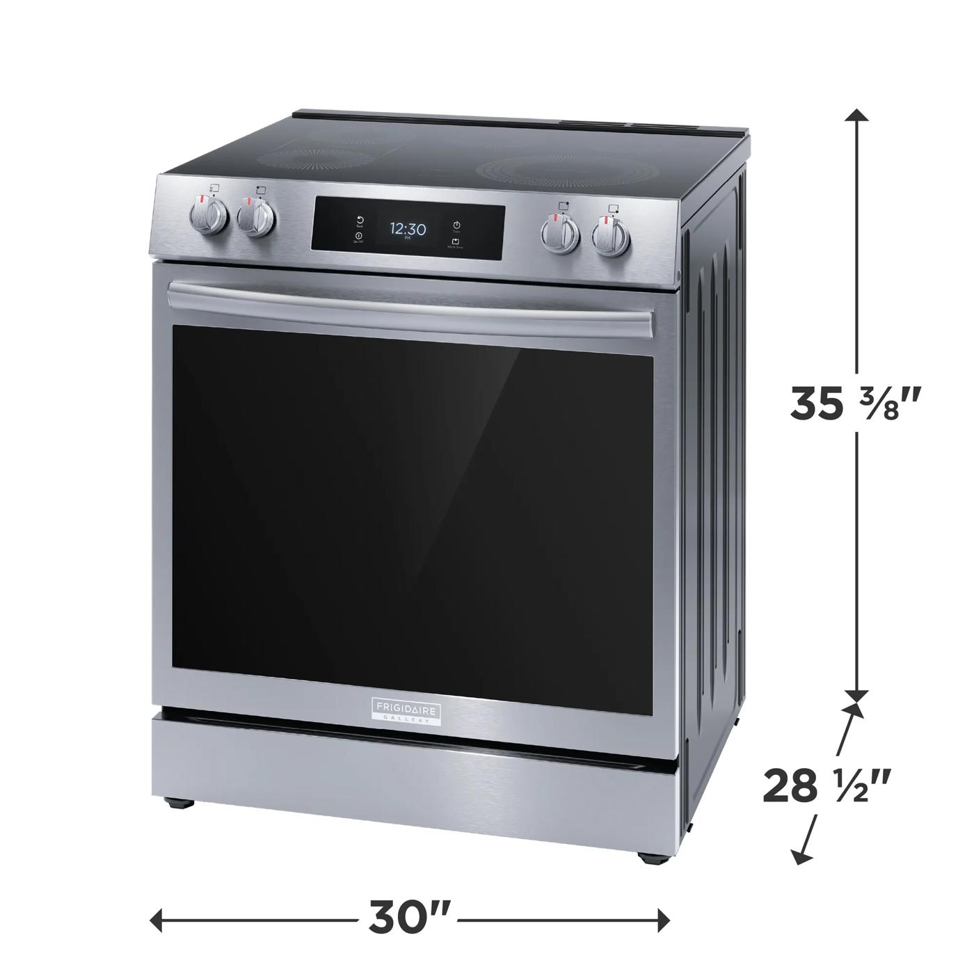 Cuisinière électrique à commande frontale de 30 po avec convection totale Acier inoxydable-GCFE306CBF