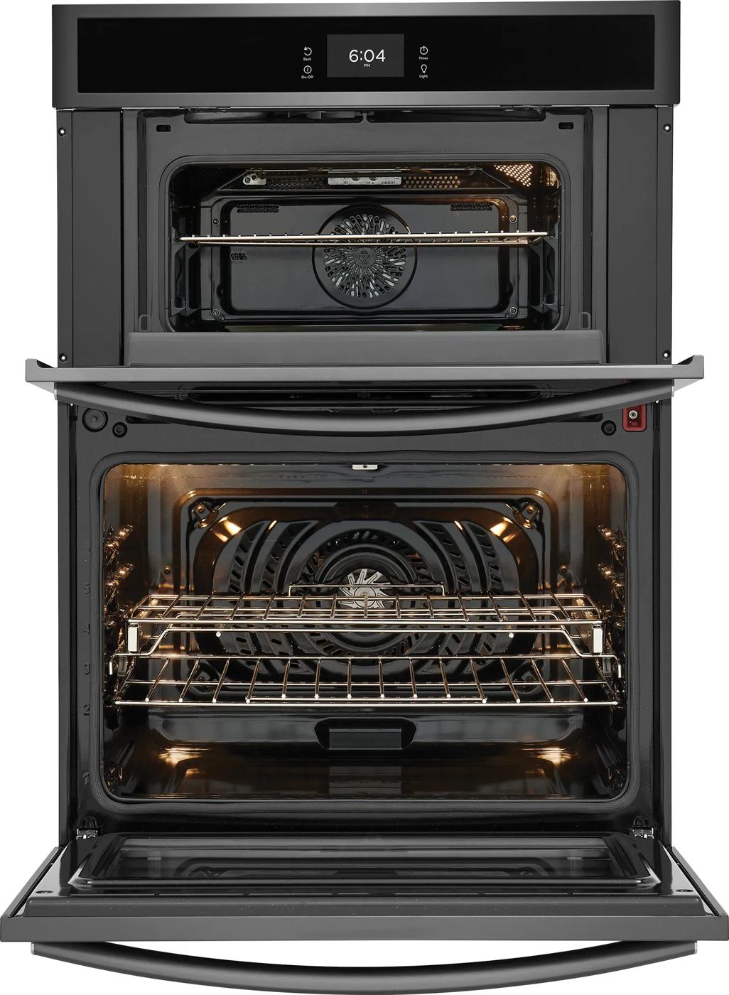 30" Electric Wall Oven and Microwave Combination Black Stainless Steel-GCWM3067AD