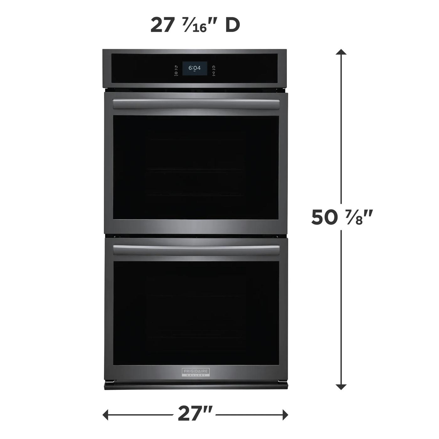 27" Double Electric Wall Oven with Total Convection Black Stainless Steel-GCWD2767AD