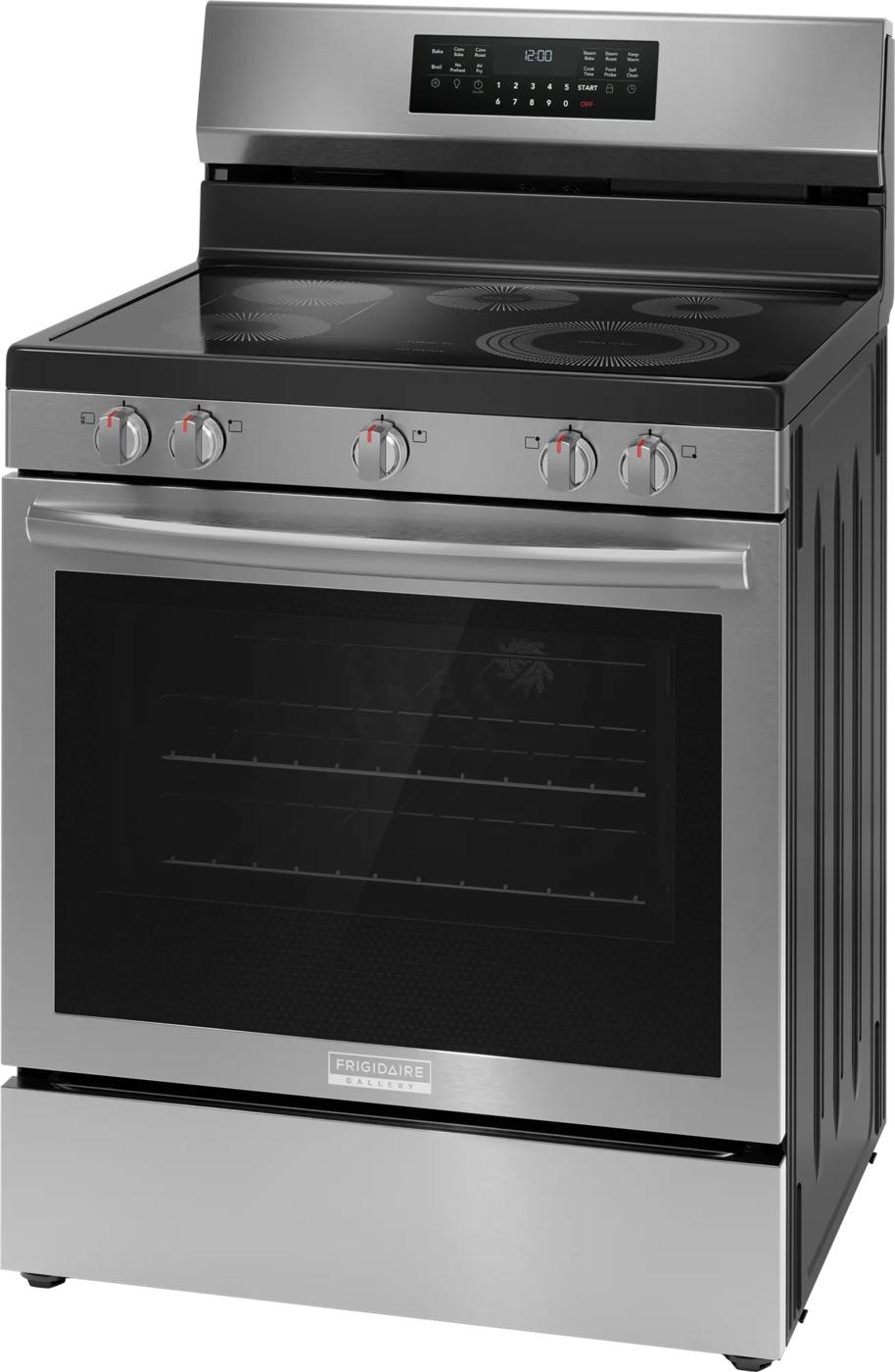 30" Rear Control Electric Range with Total Convection Stainless Steel-GCRE306CBF